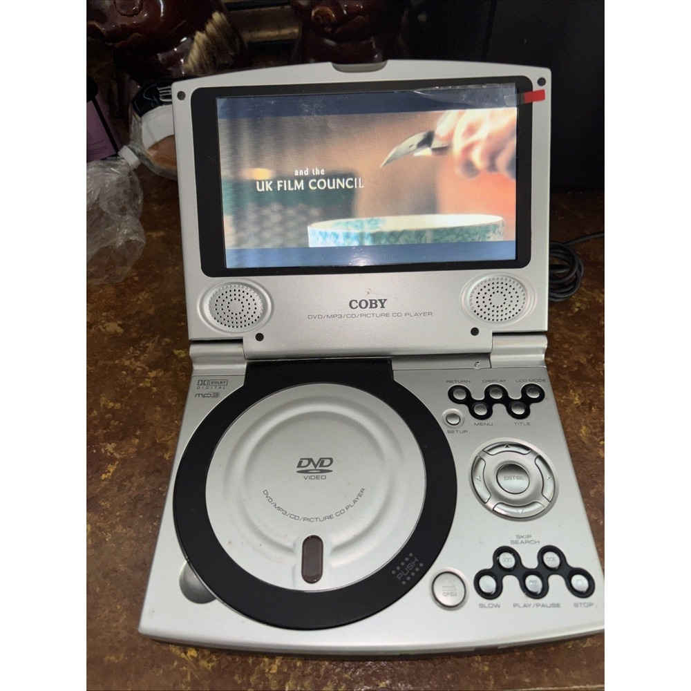 Vintage Used Coby TF-DVD7100 Portable DVD Player With Remote
